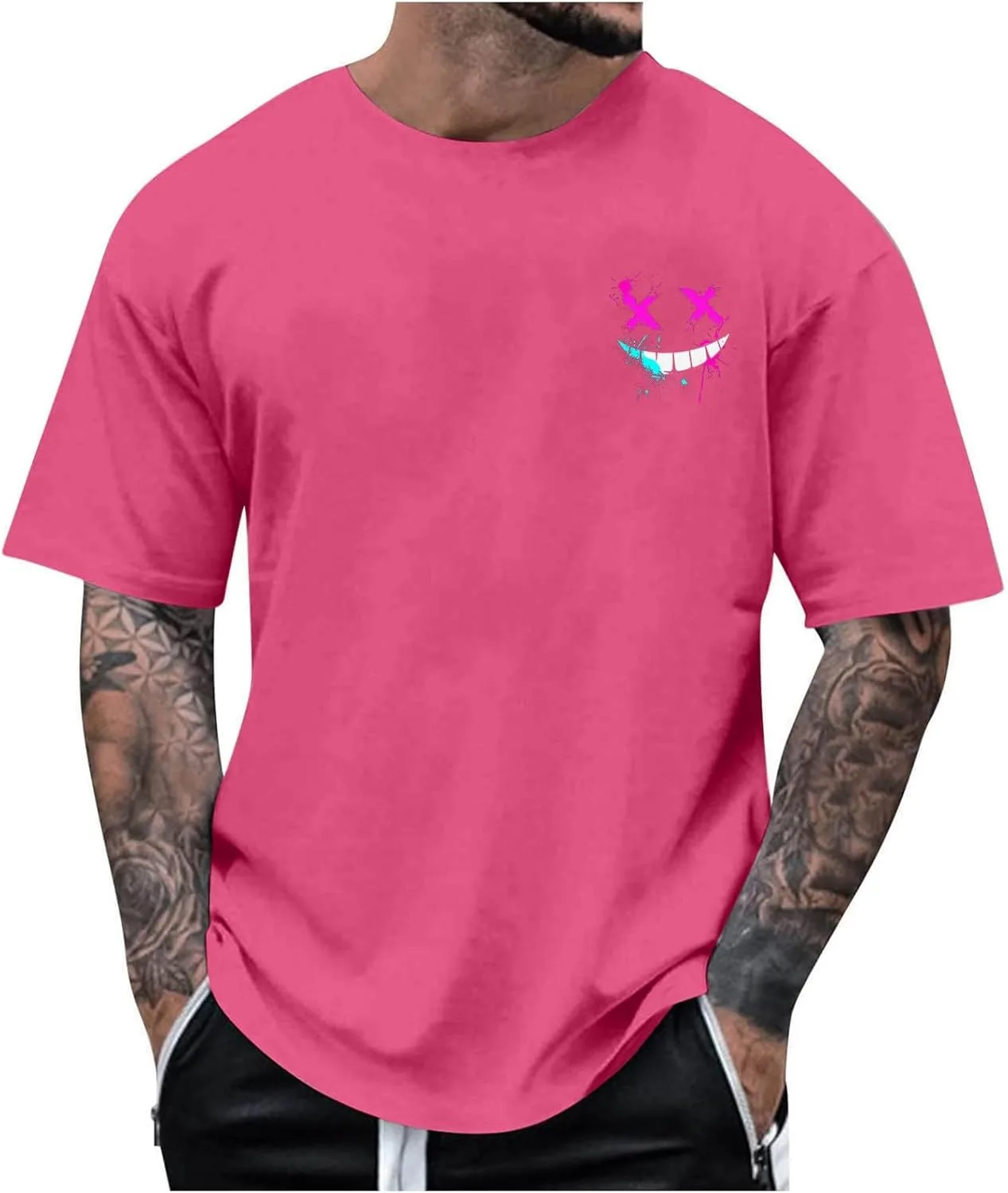 

Футболка мужская с принтом drop shoulder Ctreela