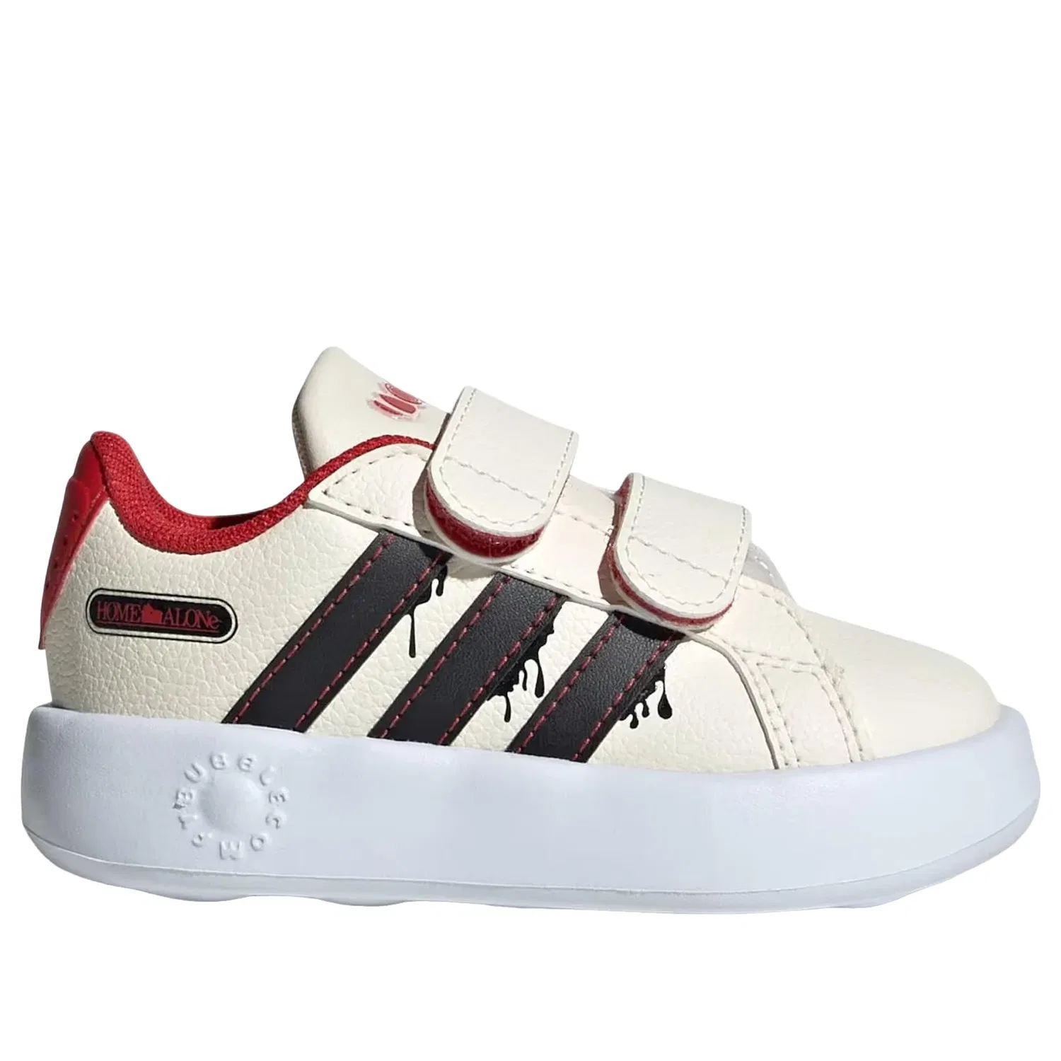Кроссовки Adidas Grand Court 'Cream White Core Black Collegiate Red' JR5631, белый — фото 2