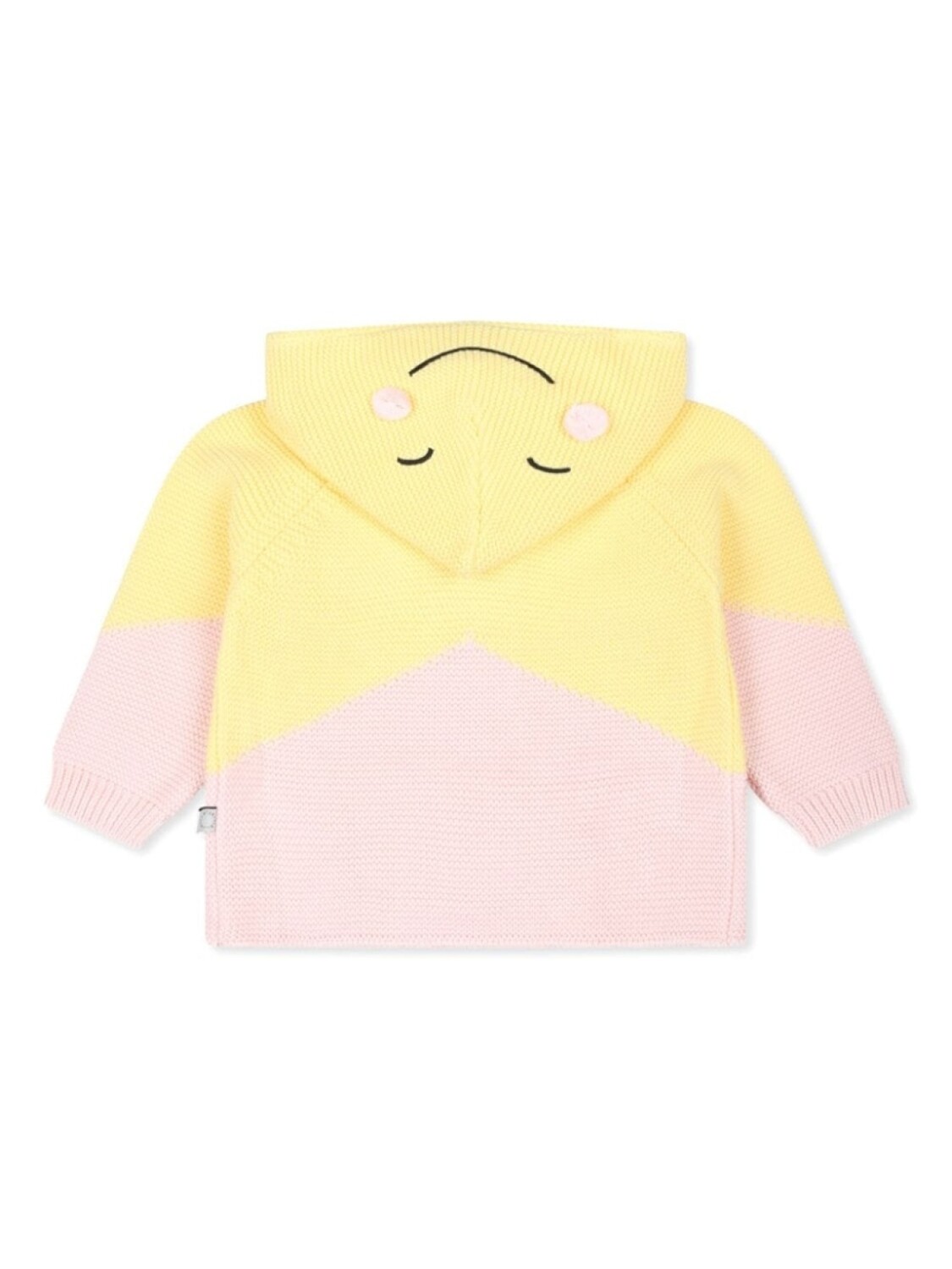 Stella McCartney Kids кардиган с капюшоном из органического хлопка Smiley, желтый — фото 2