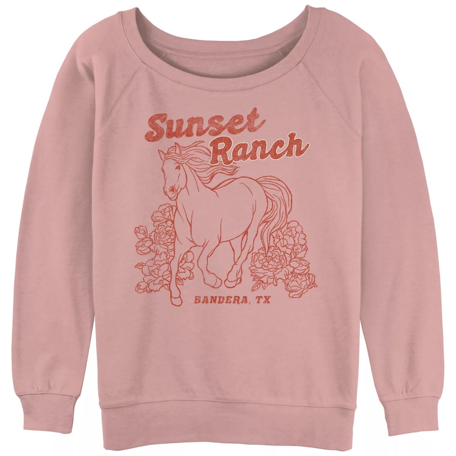 

Пуловер из махровой ткани с напуском и рисунком Bandera TX для юниоров Sunset Ranch Bandera TX Licensed Character