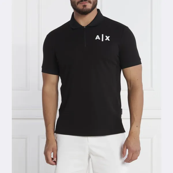 

Рубашка поло стандартного кроя Armani Exchange, черный