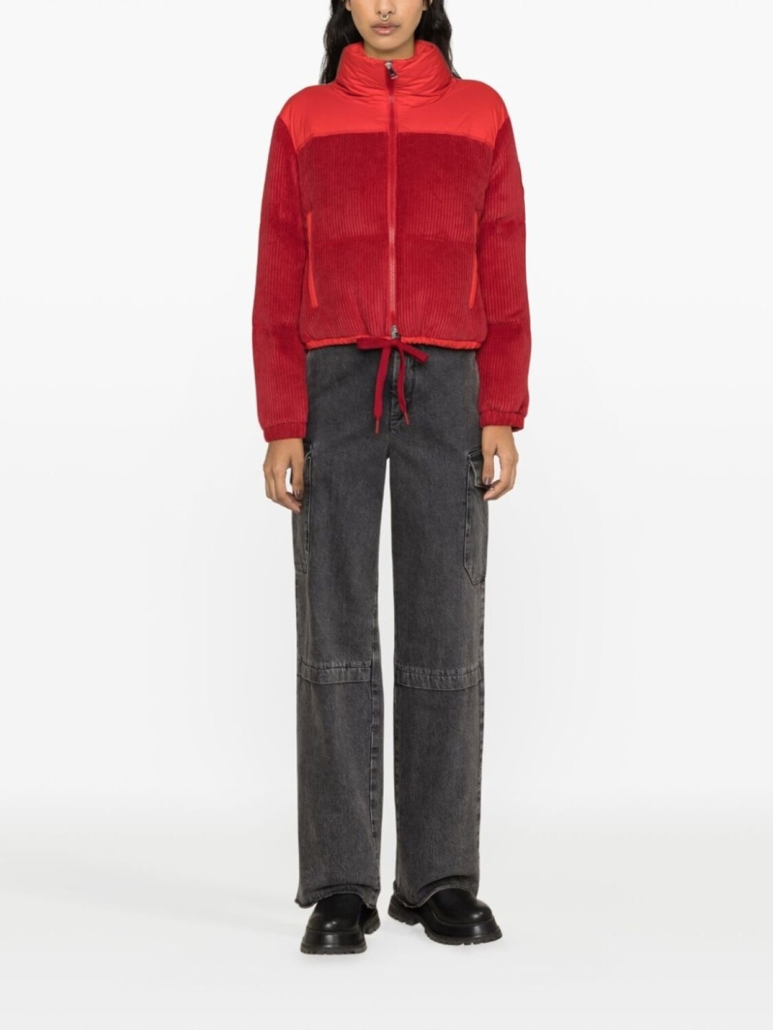 

Moncler стеганая куртка Waitaki со вставками, красный
