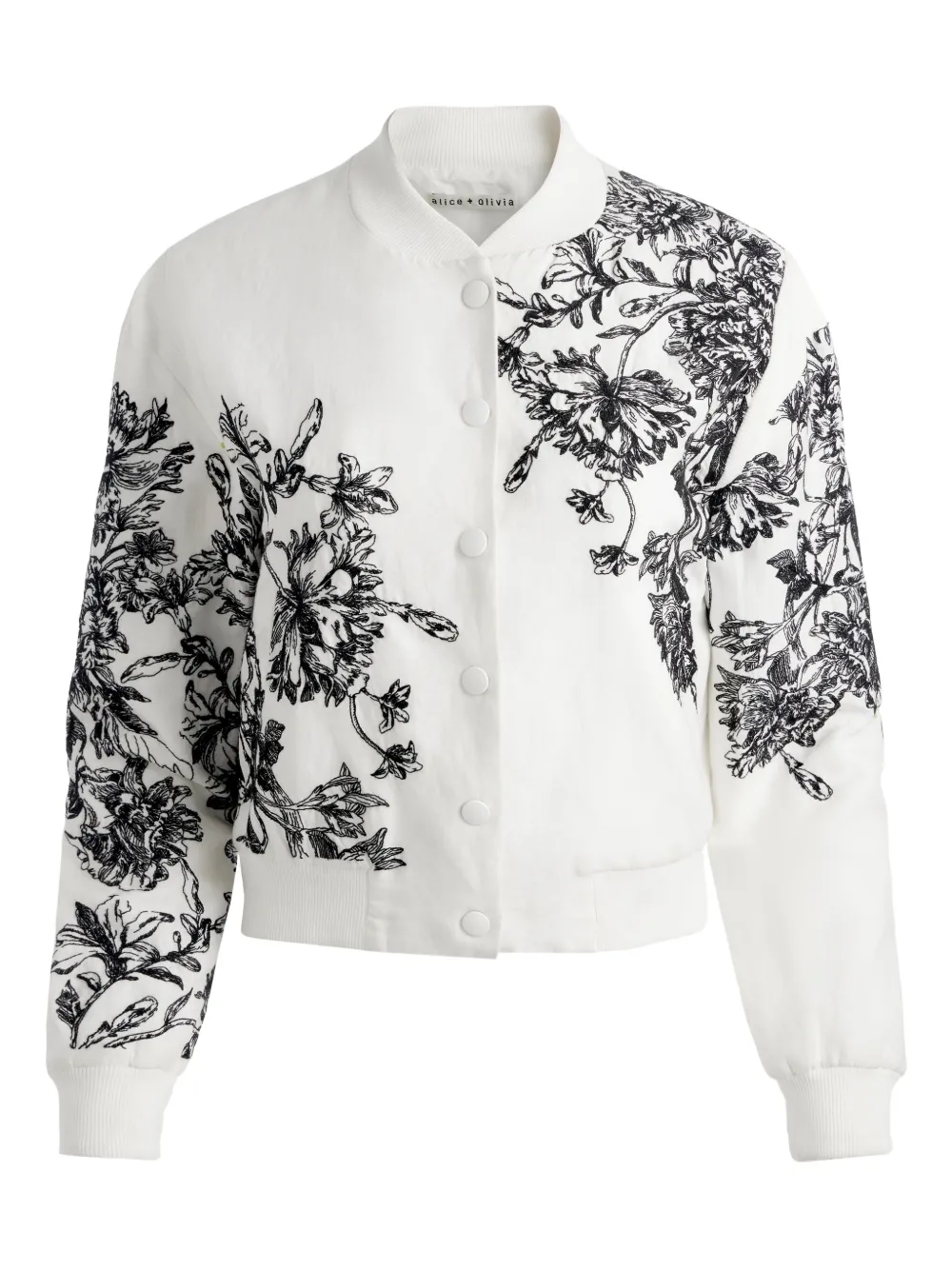

Бомбер Keri с цветочной вышивкой Alice + Olivia, белый