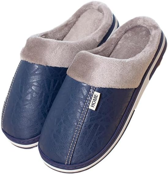 

Мужские зимние тапочки из плюшевого хлопка Fmshi, темно-синий