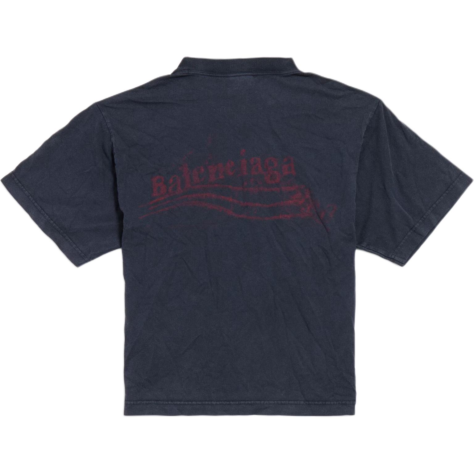 Футболка Crayon Political Balenciaga, washed черный — фото 2