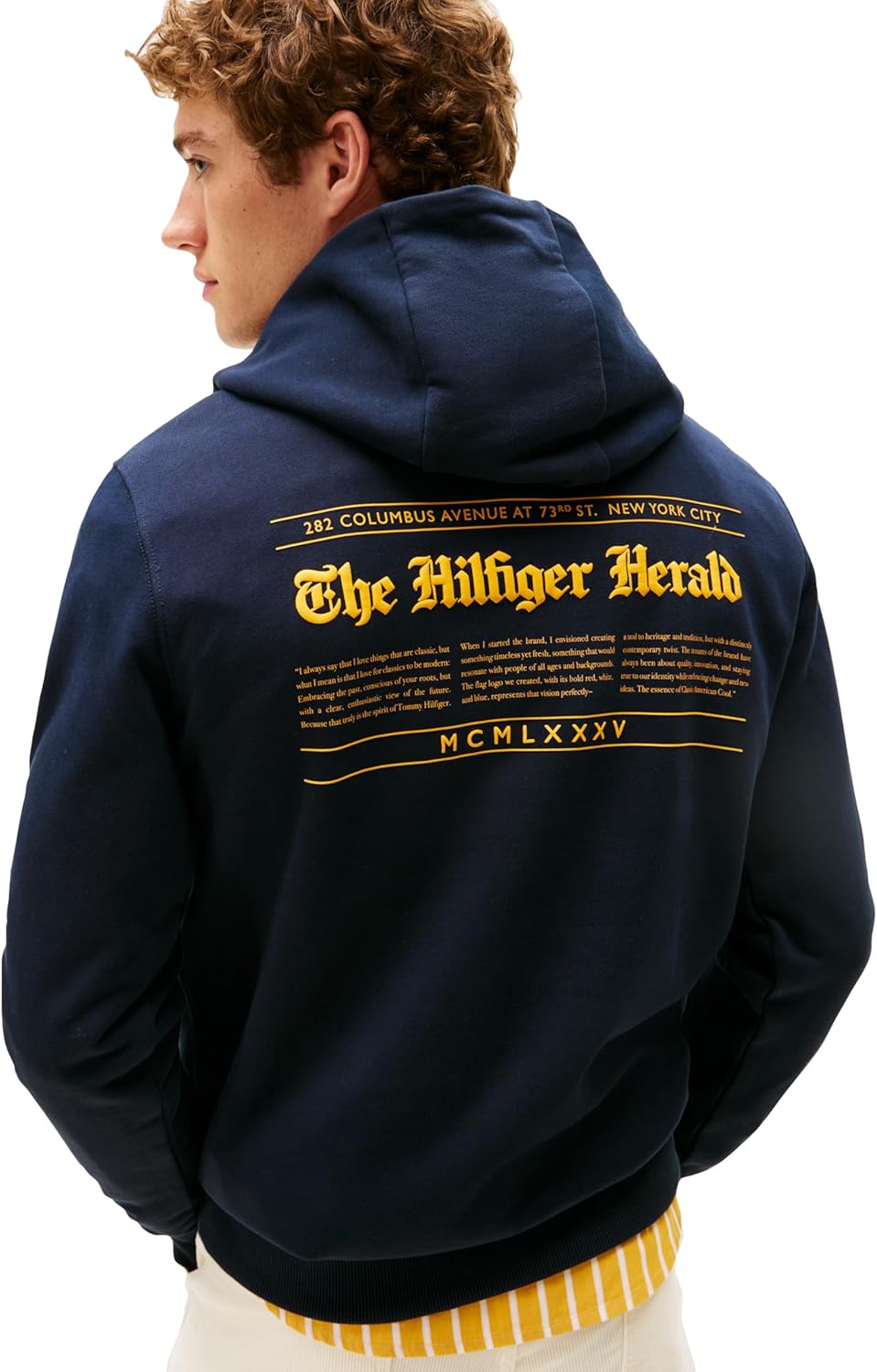 Мужская хлопковая толстовка средней плотности Tommy Hilfiger с фирменным графическим логотипом Herald, Desert Sky — фото 4