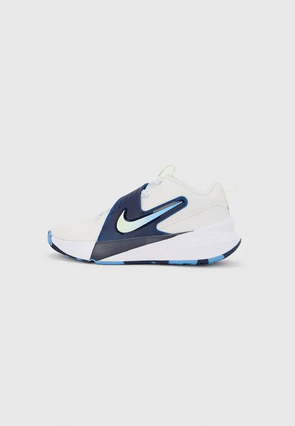 Баскетбольные кроссовки team hustle унисекс Nike Performance, Summit White/Volt Tint/Midnight Navy/University Blue