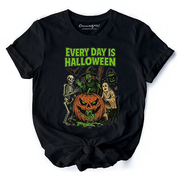 

Футболка Every day is halloween с принтом в стиле vintage Ornamentallyyou, Black