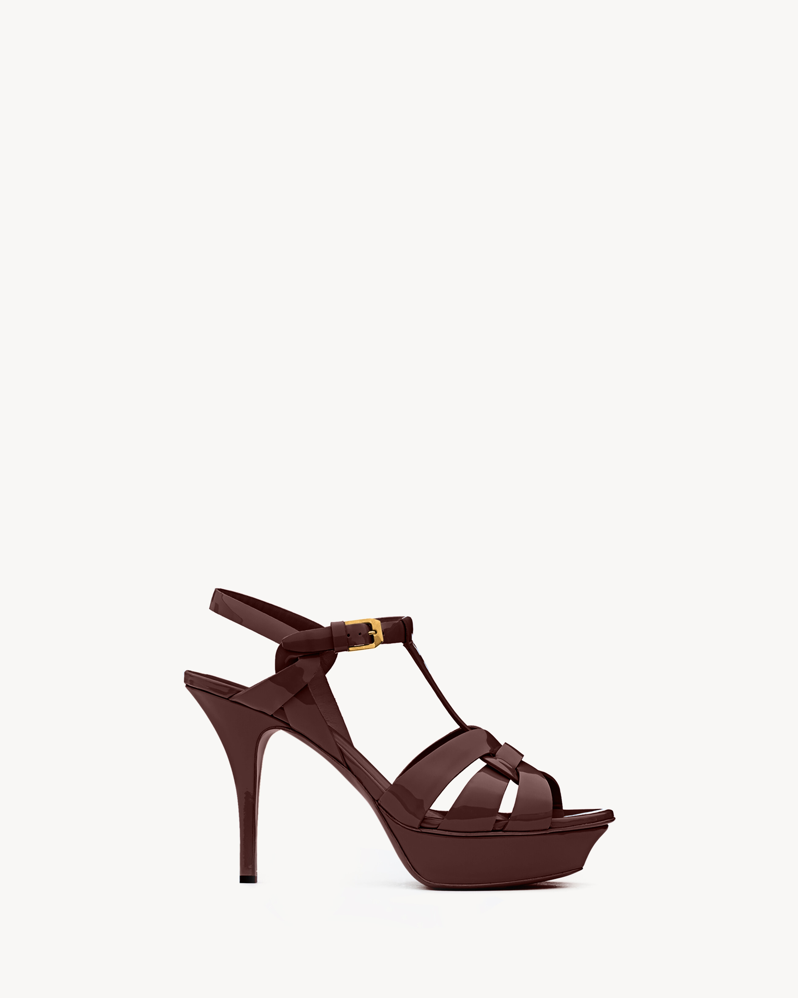 Босоножки на платформе TRIBUTE из лакированной кожи Saint Laurent, красный
