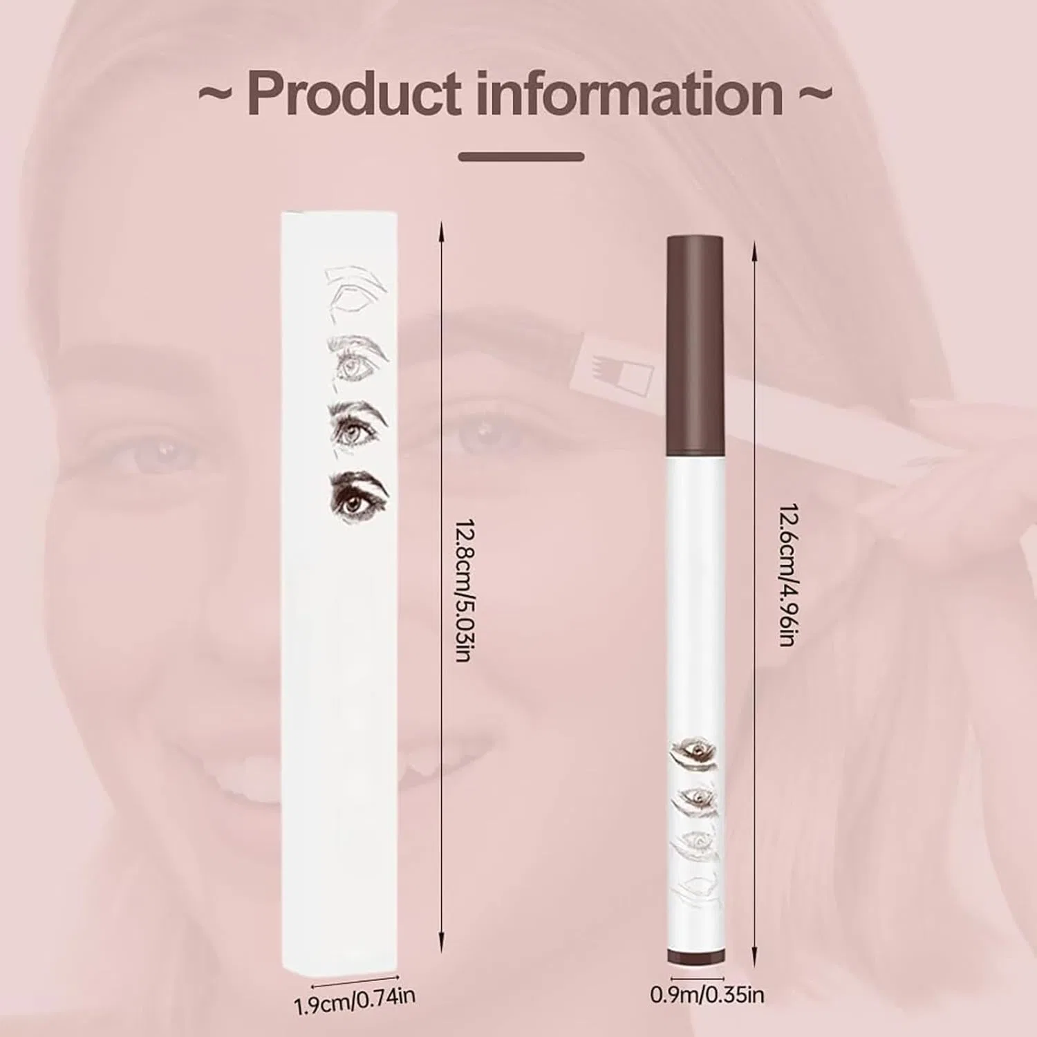 Карандаш для бровей 3D Microblading, коричневый, водостойкий, Generic — фото 4