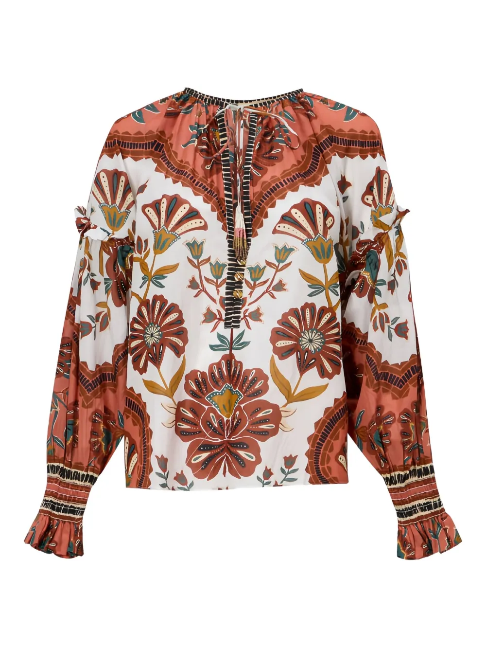 

Блузка с цветочным узором и рюшами FARM Rio, нейтральный