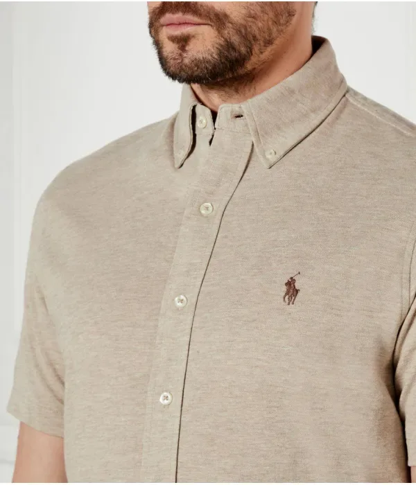 Рубашка regular fit Polo Ralph Lauren, бежевый — фото 4