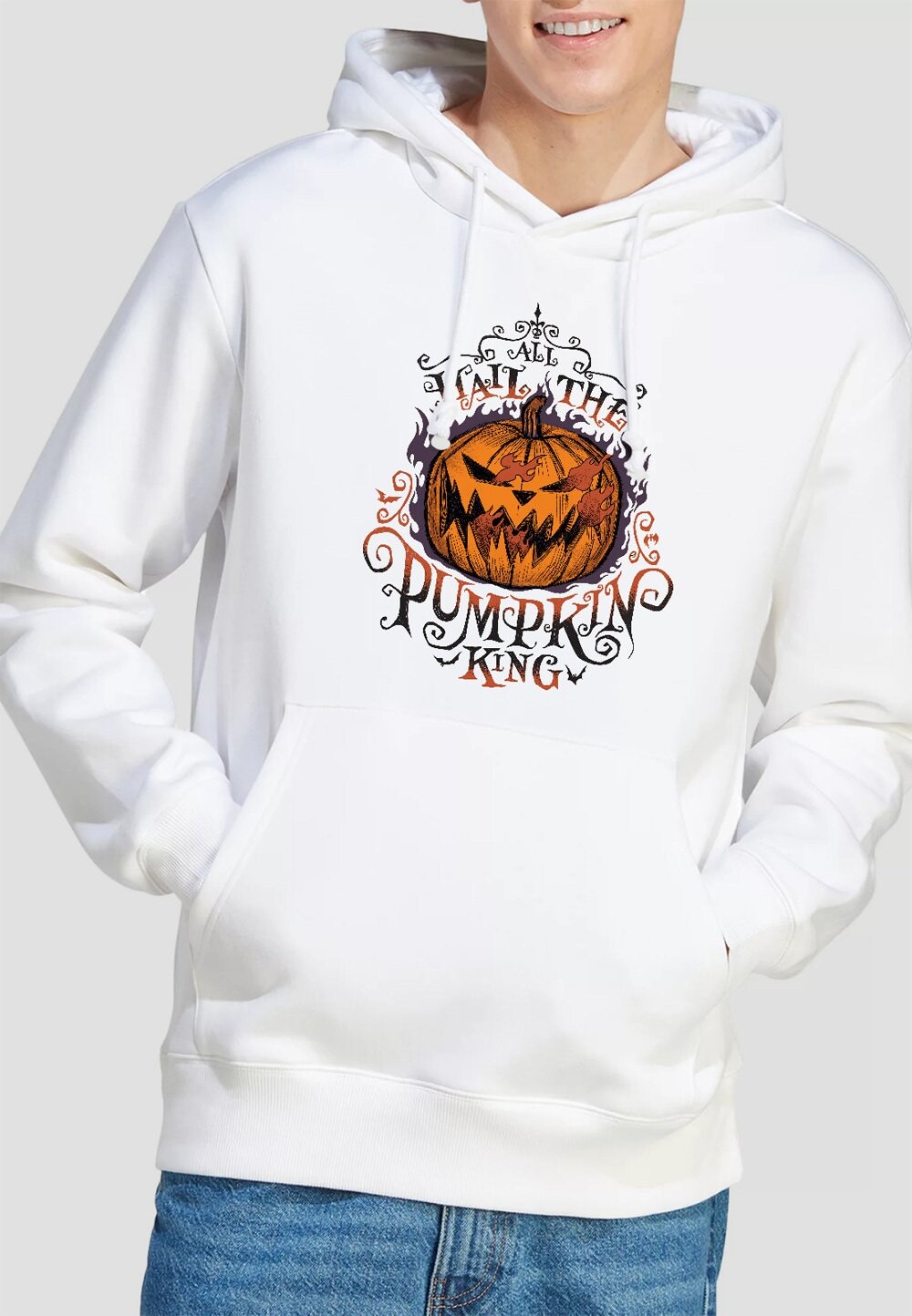 

Толстовка THE NIGHTMARE BEFORE CHRISTMAS HAIL THE PUMPKIN KING PRINT Disney, белый
