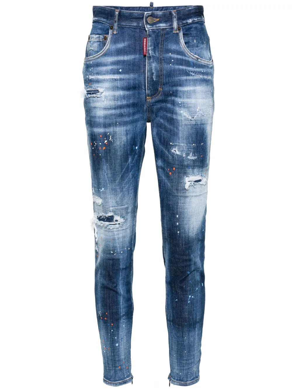 

Зауженные джинсы с эффектом потертости DSQUARED2, синий