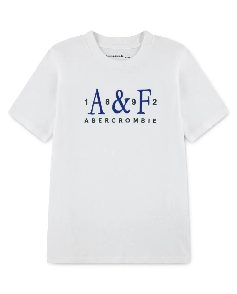 

Футболка Signature для мальчика Abercrombie, белый