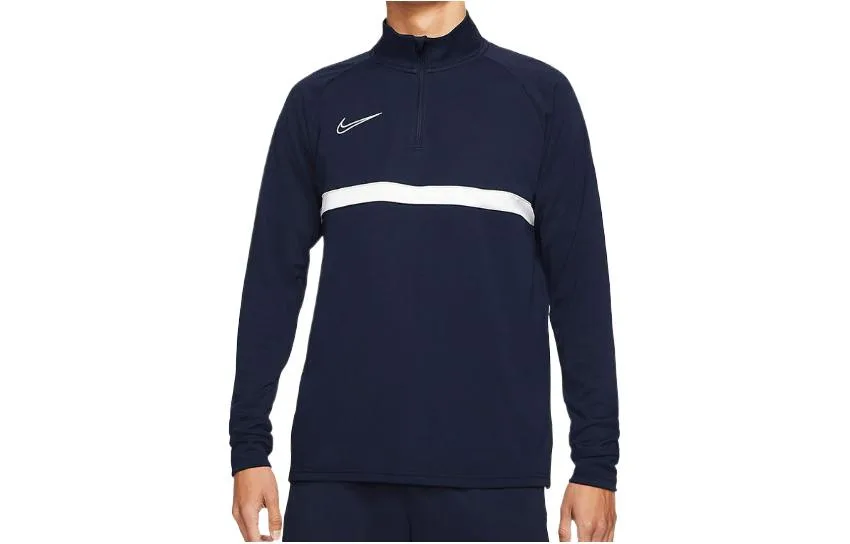 Nike Футболка Dri Fit мужская с круглым вырезом, прямая посадка, темно-синяя