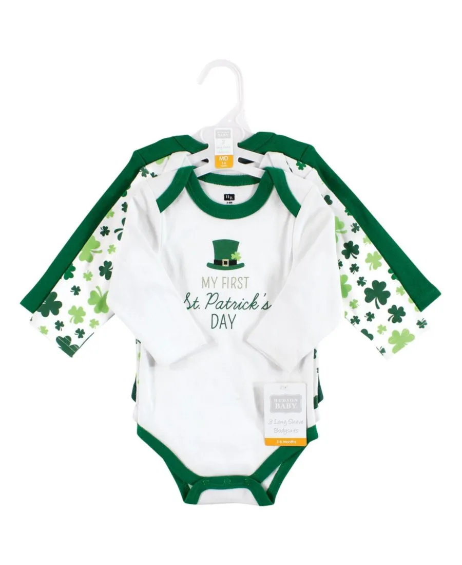 Хлопковые боди с длинными рукавами, комплект из 3 штук Hudson Baby, Lucky Charm — фото 2