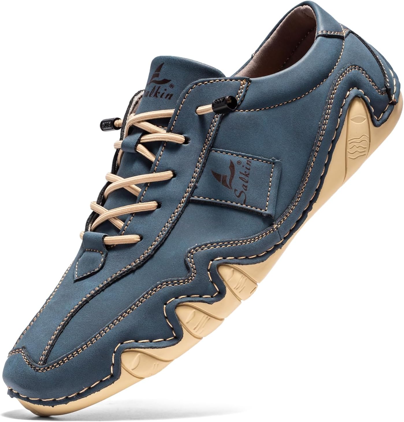 

Мужские обувь для вождения и прогулок, легкие повседневные слипоны, комфортные дышащие кроссовки Abborora, темно-синий