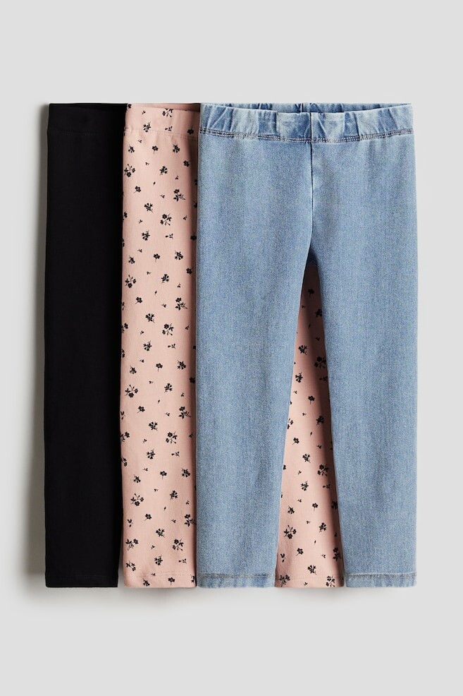 

Комплект леггинсов H&M, 3 предмета, голубой/черный/розовый