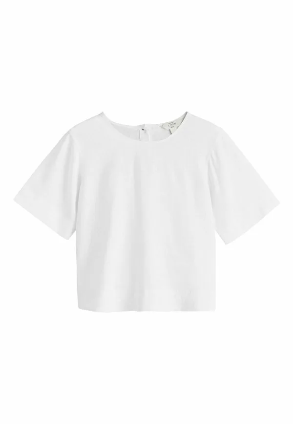 Блузка прямого кроя с коротким рукавом и свободным силуэтом Next, White