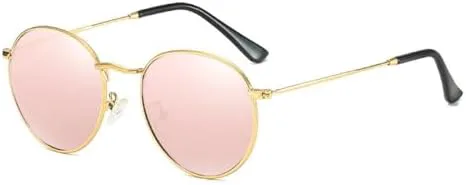 

Классические женские круглые солнцезащитные очки 2026 года, розовые, с зеркальным покрытием, в стиле ретро, ​​мужские очки с зеркальным покрытием MTZJH, Pink Mirror