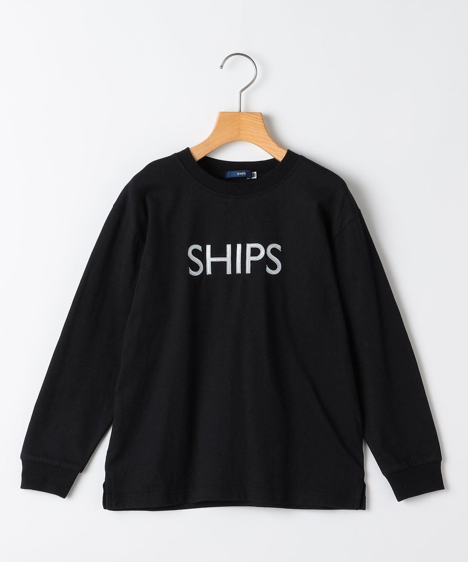 Детская футболка с длинными рукавами и вышитым логотипом SHIPS: 140-160 см SHIPS KIDS, Black