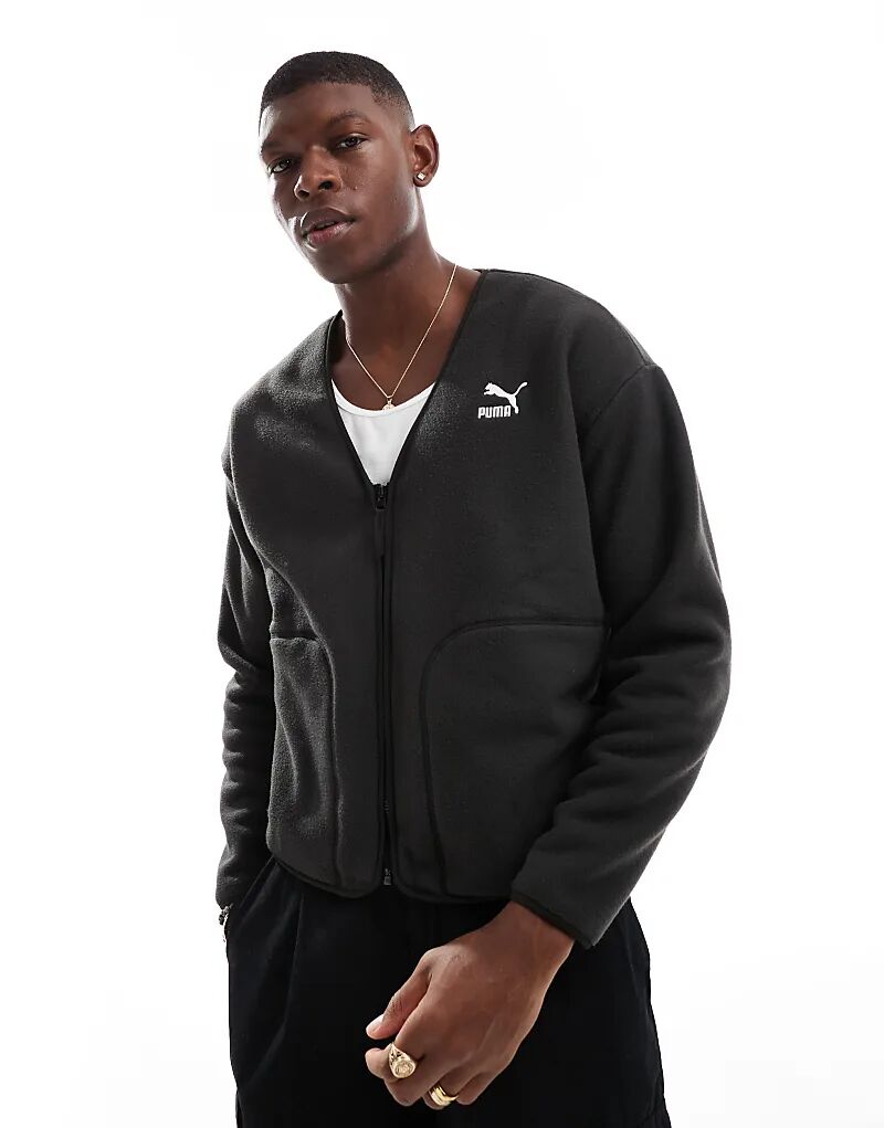 

Классический флисовый кардиган черного цвета Puma