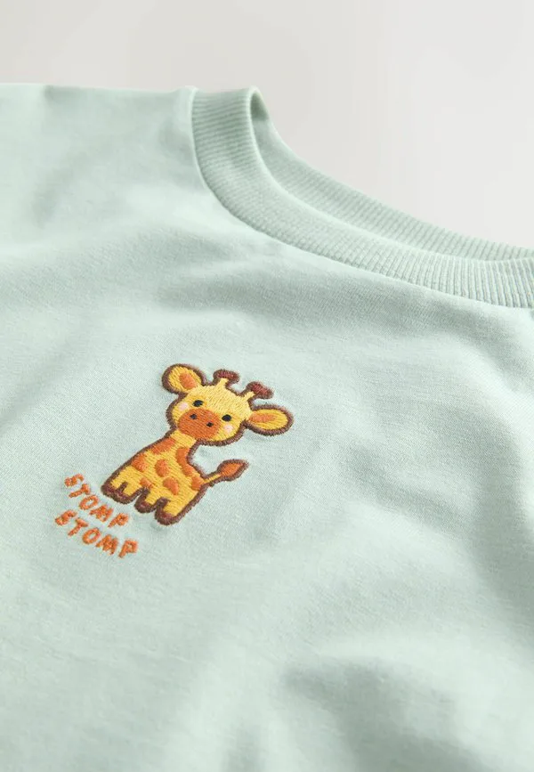 Футболка с коротким рукавом и небольшим графическим принтом Next, Green Giraffe — фото 3