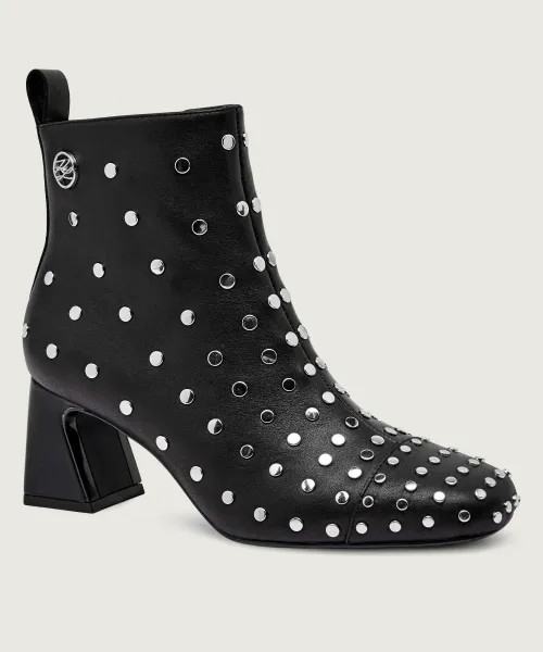 Ботильоны Beata из кожи с широким каблуком Karl Lagerfeld, черный