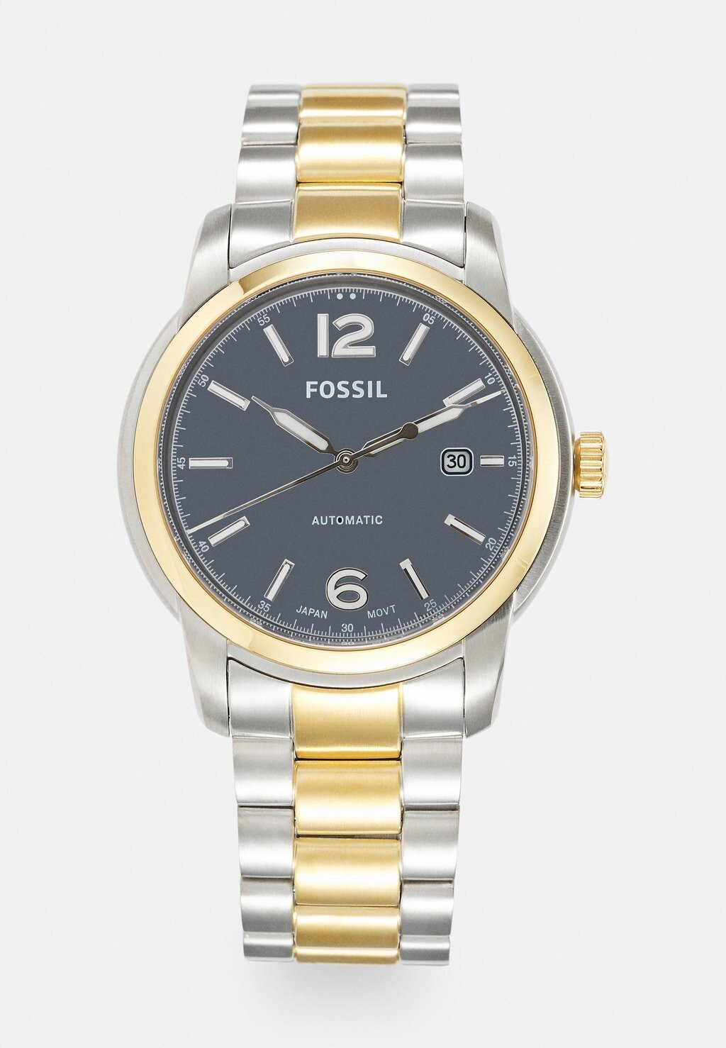 

Часы Heritage Automatic 3-Hand Date Fossil, цвет two-tone/blue