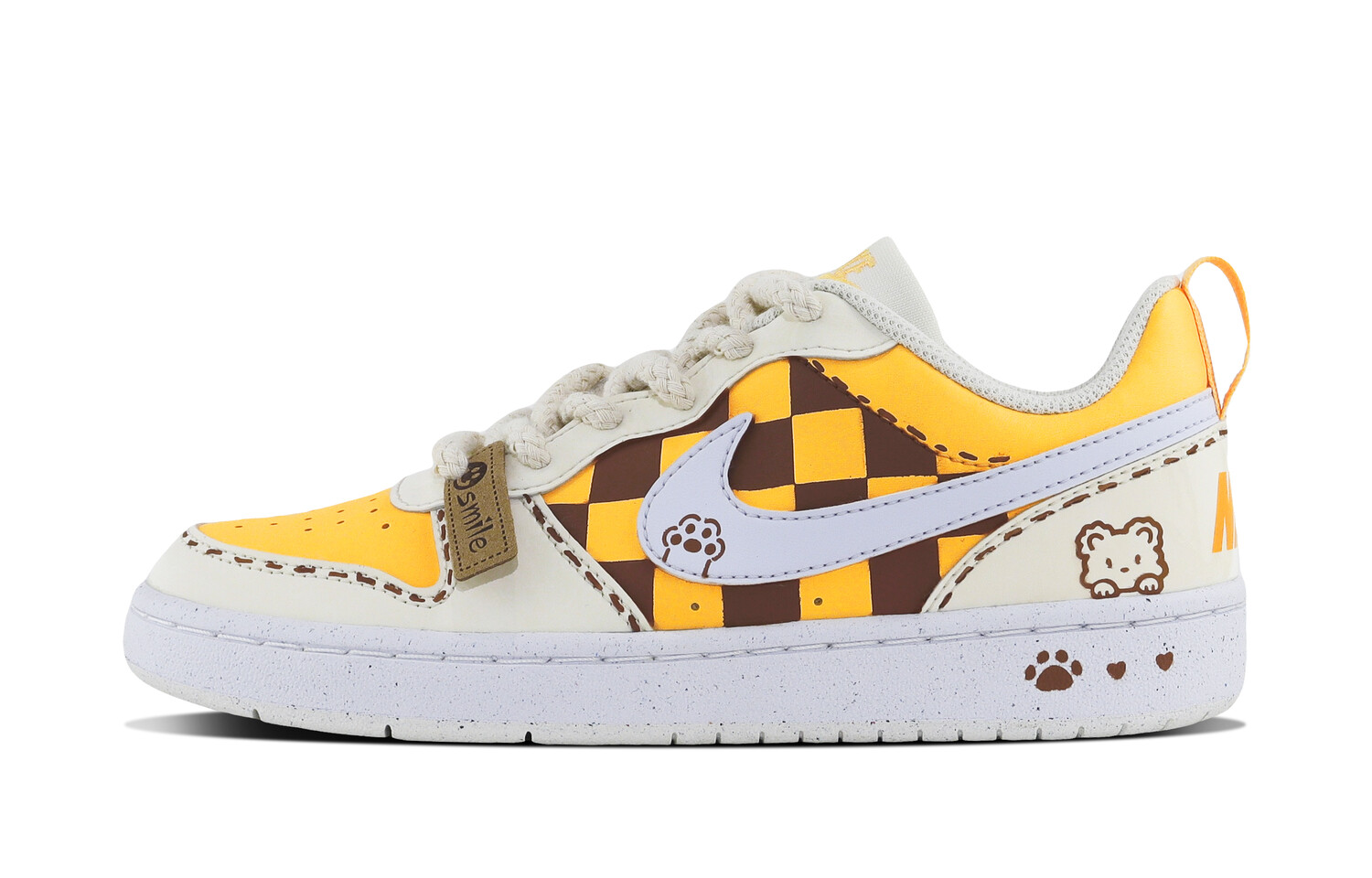 

Детские кроссовки для скейтбординга Court Borough GS Low-top желтые/коричневые Nike, желтый