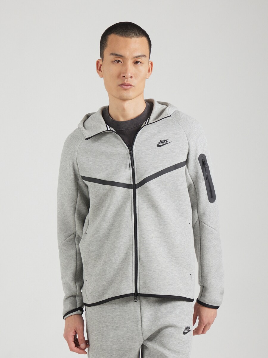 Толстовка с капюшоном на молнии Nike Sportswear TECH FLEECE, цвет Dark grey/mottled grey — фото 2