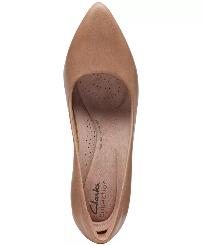 Женские туфли-лодочки Kataleyna Gem с острым носом Clarks, коричневый/бежевый — фото 4