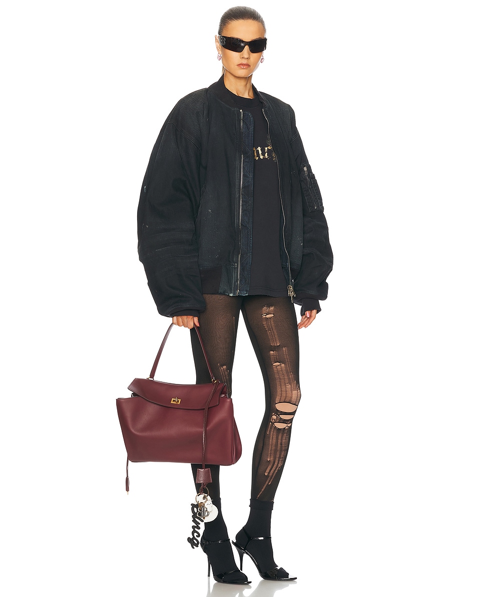Сумка Le City Charm Heart Balenciaga, Dark Burgundy & Optic White — фото 2