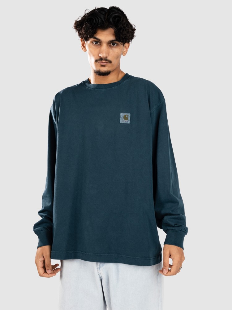 

Лонгслив Carhartt WIP Vista Longsleeve, deep lagoon garment dyed, Синий, Лонгслив Carhartt WIP Vista Longsleeve, deep lagoon garment dyed