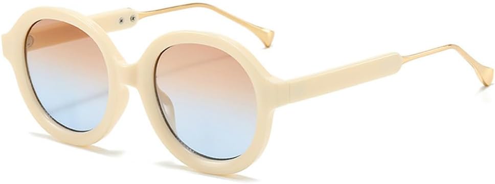 

Круглые женские солнцезащитные очки в стиле панк с градиентным покрытием и защитой от УФ-излучения UV400 для занятий спортом на открытом воздухе, бега и езды на велосипеде generic, Beige Tea Blue