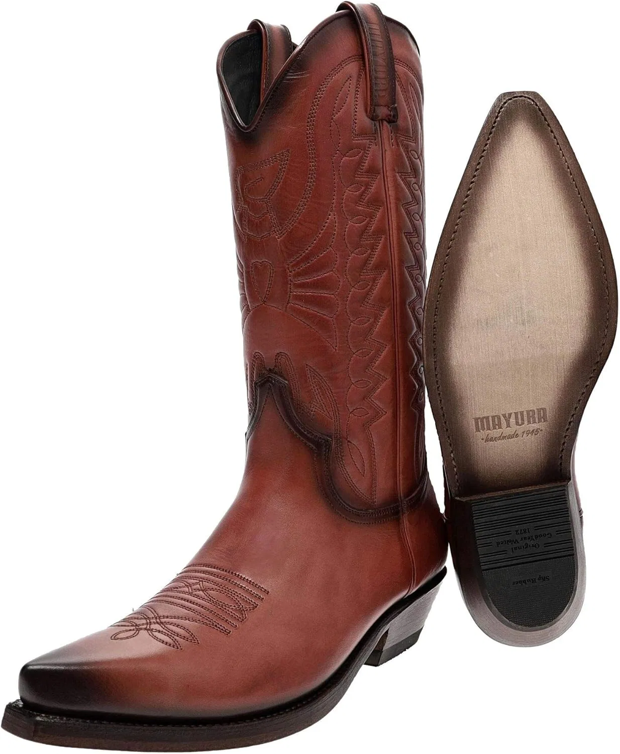 Mayura Boots Ковбойские ботинки Mayura, унисекс, цвет коньяк, 1920, кожаные ботинки, коричневые — фото 4