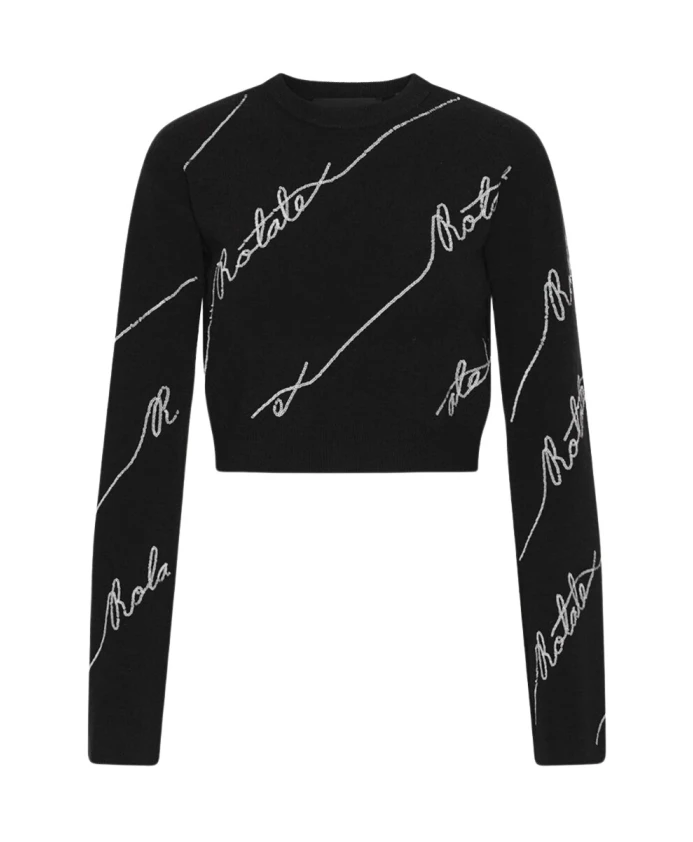 

Пуловер с логотипом и пайетками Rotate Birger Christensen, черный