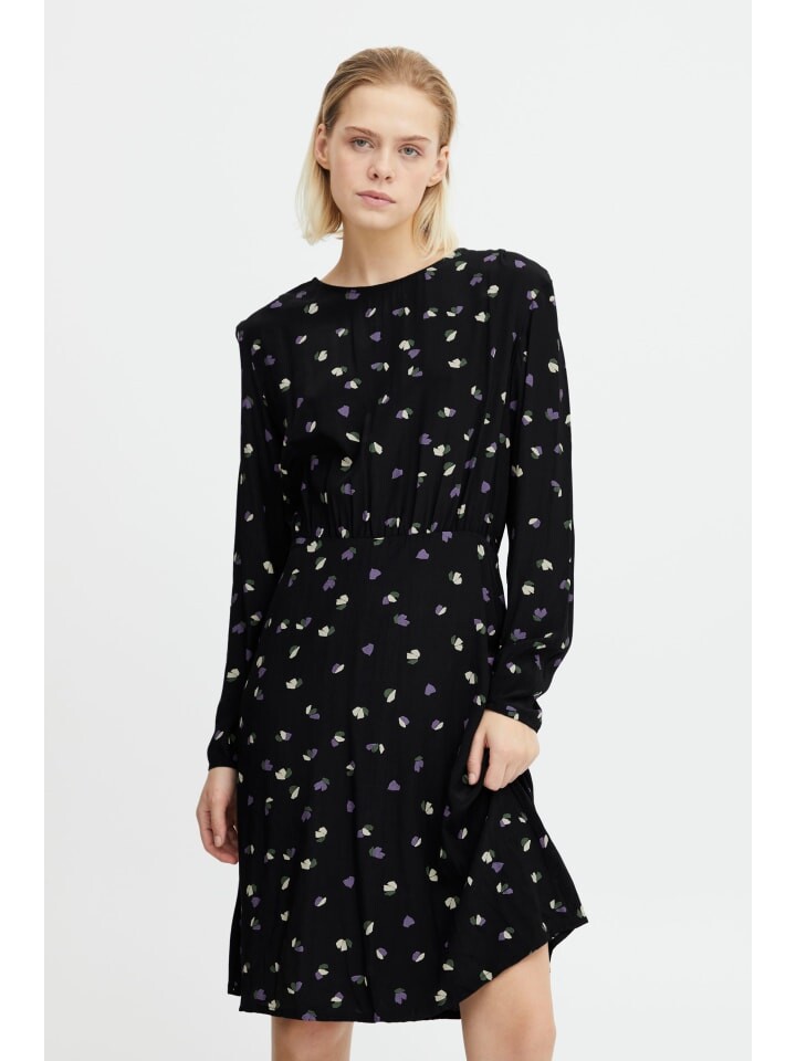 

Короткое платье ICHI Stoffhose IHELIMA DR2 - 20117967 Tolles Kleid mit All-Over-Muster, черный