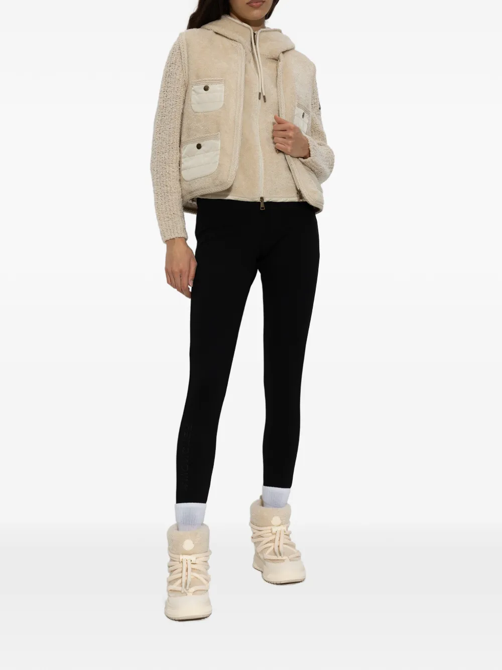 Зимние сапоги Altive Mid с кулиской Moncler, слоновая кость — фото 2