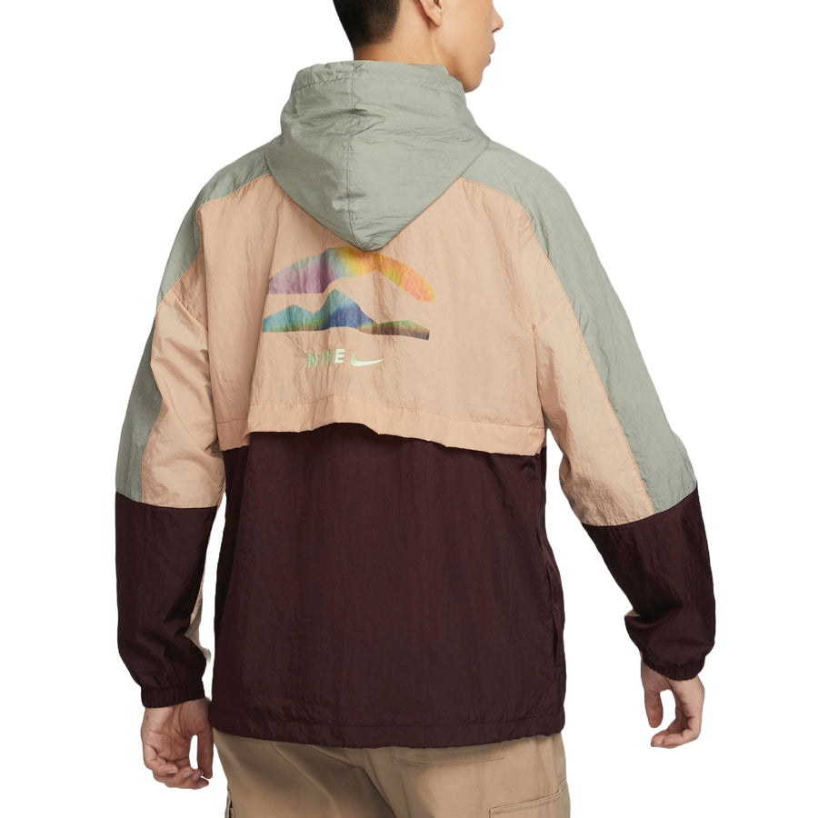 Куртка Nike Sportswear Woven Hooded Jacket Asia Sizing 'Hemp', коричневый — фото 2