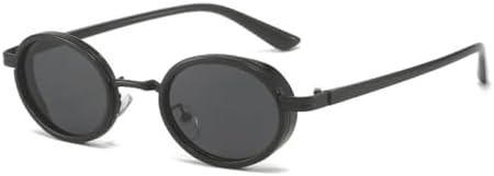 

Модные овальные солнцезащитные очки в стиле панк для женщин, винтажные градиентные очки с защитой от УФ-излучения UV400, трендовые солнцезащитные очки для мужчин MTZJH, Black Gray