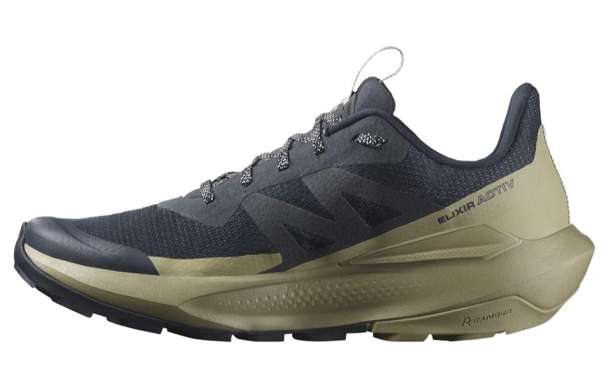 

Футболка Elixir Activ 'Carbon Slate Green' SALOMON, черно-зеленая