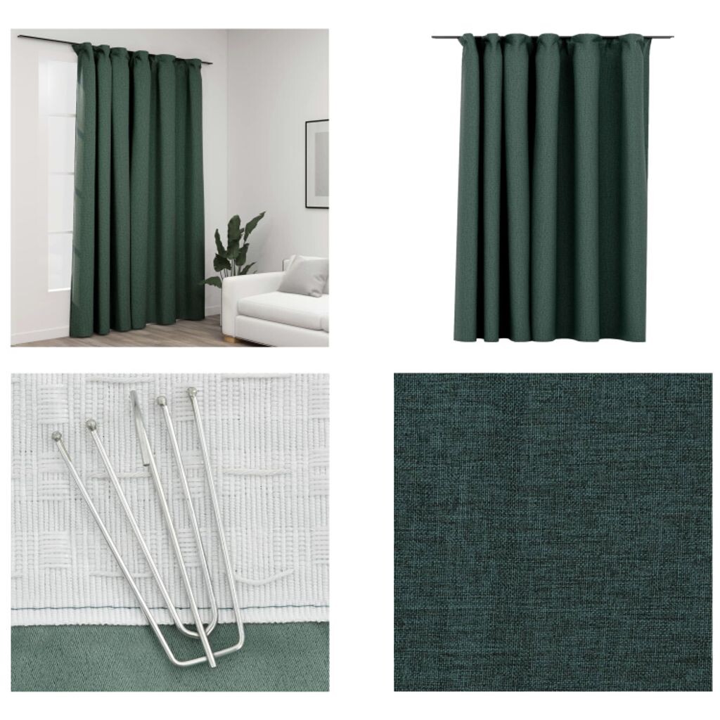 

VidaXL Плотная штора с крючками Linen Look Green 290x245 см - Шторы - Шторы - Шторы с металлическими люверсами - Шторы с металлическими люверсами, зеленый