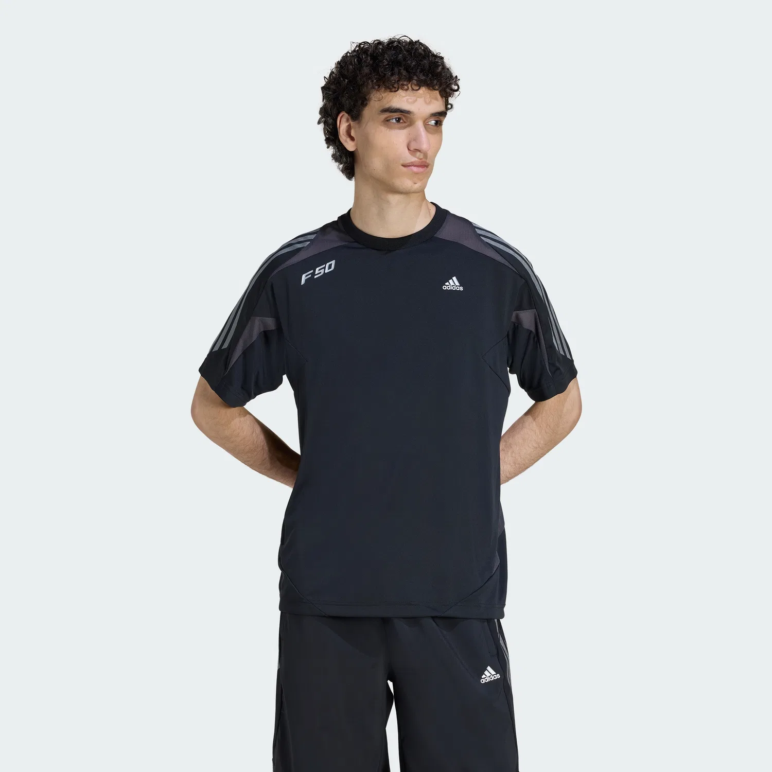 Мужская футболка F50 с коротким рукавом, чёрная, от Adidas