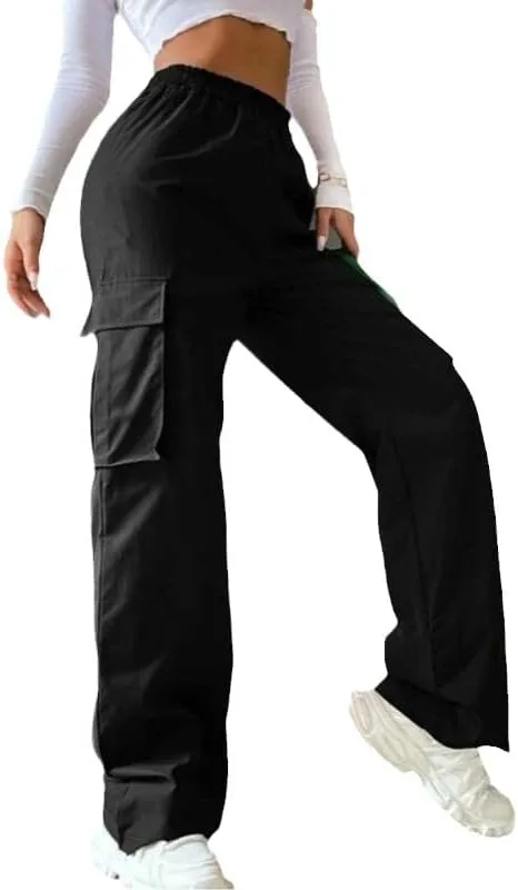 

Брюки-карго женские с высокой талией и карманами