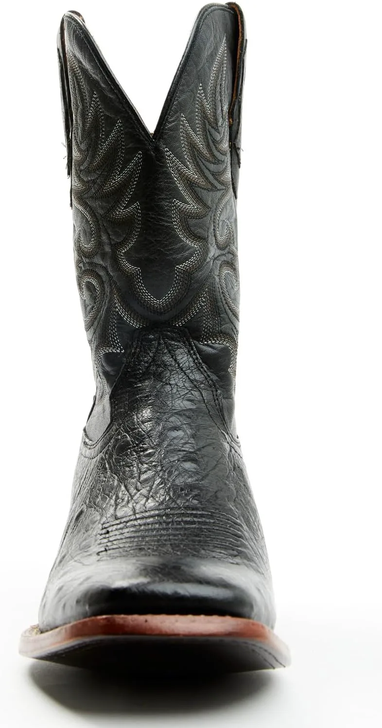 Мужские экзотические вестерн-сапоги Cody James с полной щетиной страуса, широкий квадратный носок - Becjdd24-07, черный — фото 4