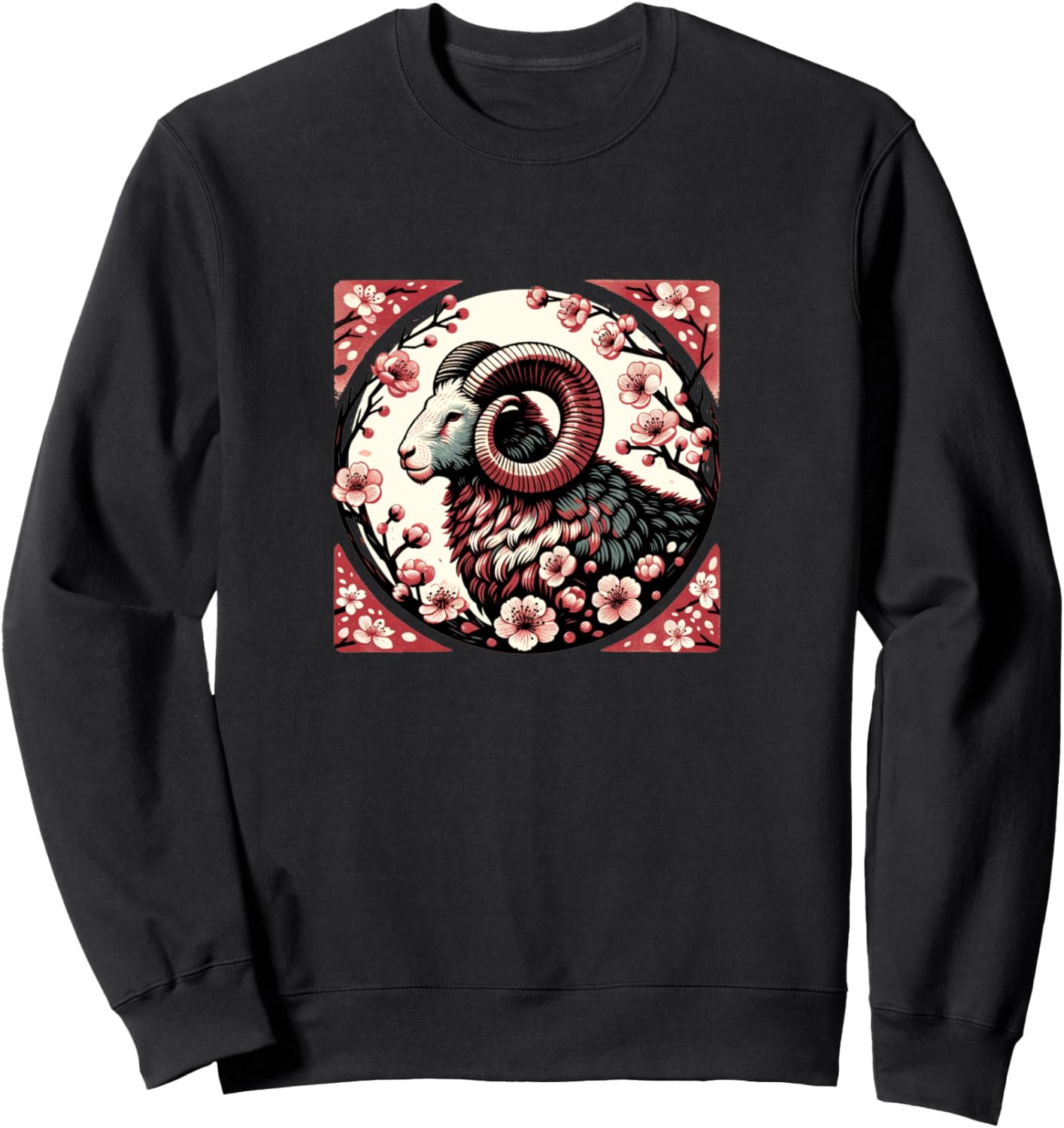 

Толстовка с цветочным принтом и изображением ягненка Rams Retro Aries Bubb, черный