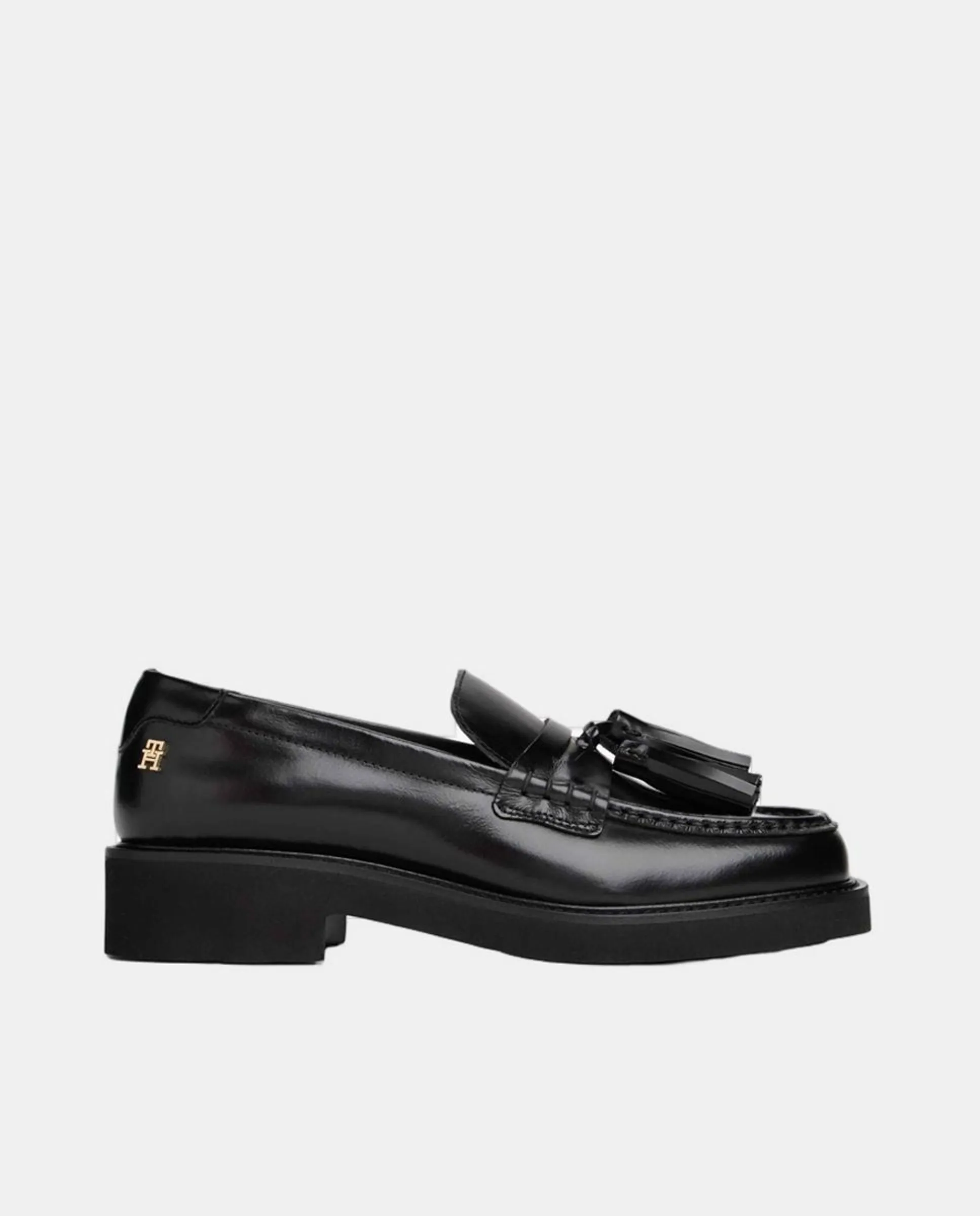 Мокасин из кожи с кисточками Tommy Hilfiger, черный