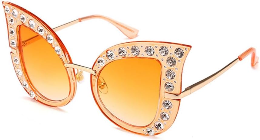 

Крупные женские солнцезащитные очки «кошачий глаз», полностью украшенные бриллиантами, с защитой от УФ-излучения UV400, оправой со стразами и кристаллами generic, Orange